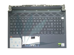 Clavier français rétro-éclairé avec plasturgie repose-poignets noir neuf d'origine Dell pour Dell G15 5510