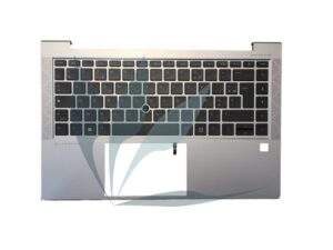 Clavier français rétro-éclairé avec plasturgie repose-poignets argent neuf d'origine HP pour HP Elitebook 840 G8