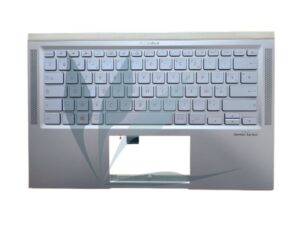 Clavier français avec plasturgie repose-poignets "bleu argenté" neuf d'origine Asus pour Asus ZenBook UX431F (attention plusieurs types de claviers ont été installés sur ce modèle)